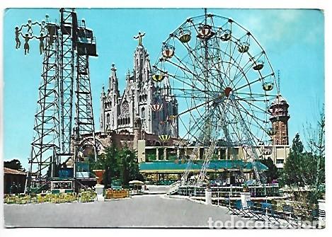 Postales: BASILICA NACIONAL EXPIATORIA DEL SAGRADO CORAZON DE JESUS Y PARQUE DE ATRACCIONES.- BARCELONA