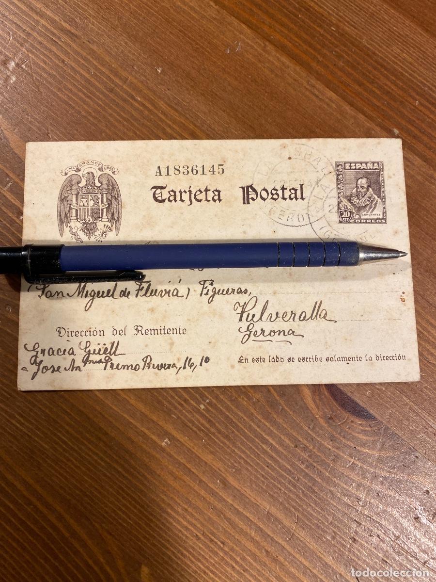 Postales: TARJETA POSTAL CIRCULADA 1941 SAN MIGUEL DE FLUVIA LA BISBAL FAMILIA G&Uuml;ELL, GRACIA