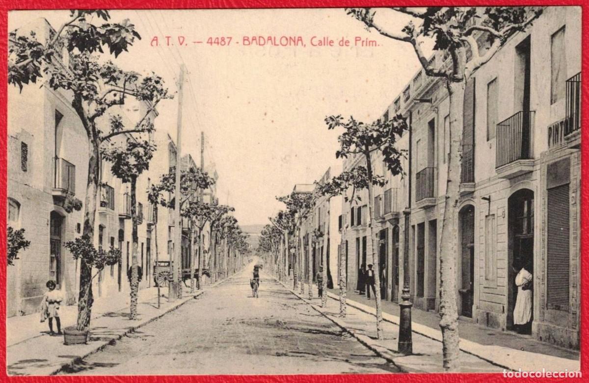 Postales: BADALONA - CALLE DE PRIM - 4487 - A.T.V. Angel Toldr&aacute; Viazo