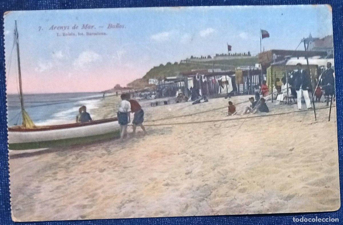 Postales: 7. ARENYS DE MAR. BA&Ntilde;OS. L. ROISIN FOT. BARCELONA, S/F.