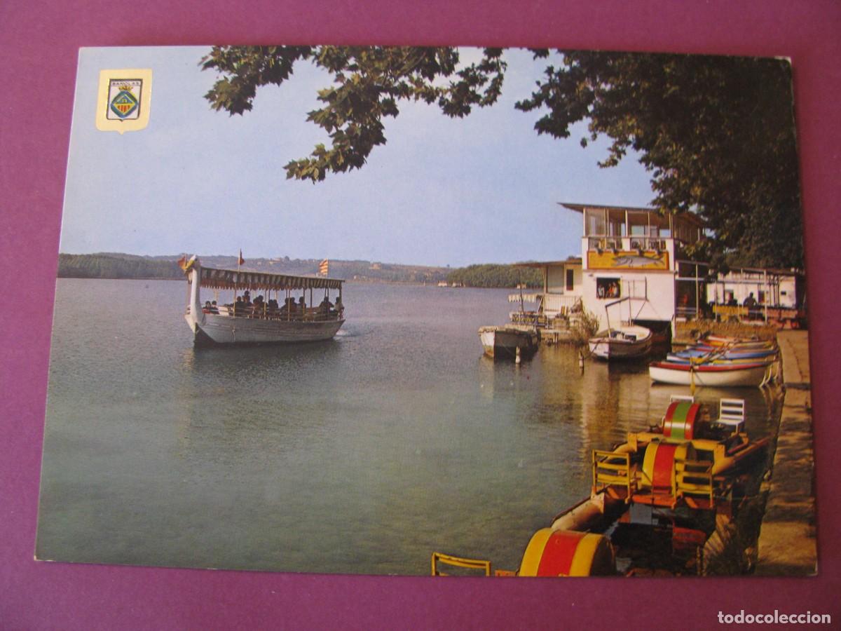 Cartoline: POSTAL DE BANYOLES. LAGO Y PESQUERA. ESCUDO DE ORO.