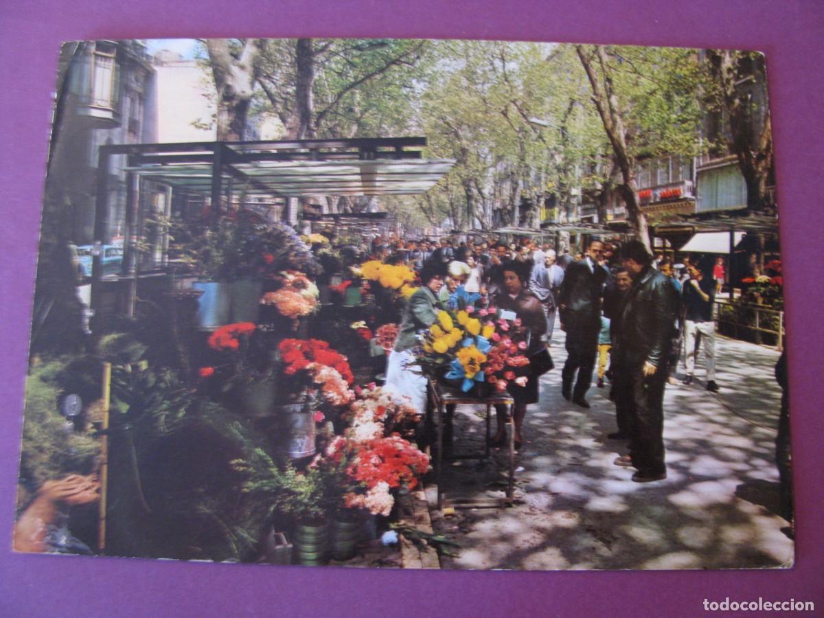 Postales: POSTAL DE BARCELONA. RAMBLA DE LAS FLORES. VISION COLOR. CIRCULADA