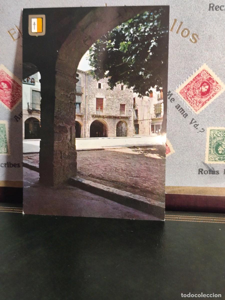 Postales: P5923 Postal Besalu 2992 Plaza de Espa&ntilde;a, porches rom&aacute;nicos . Cial Escudo de oro