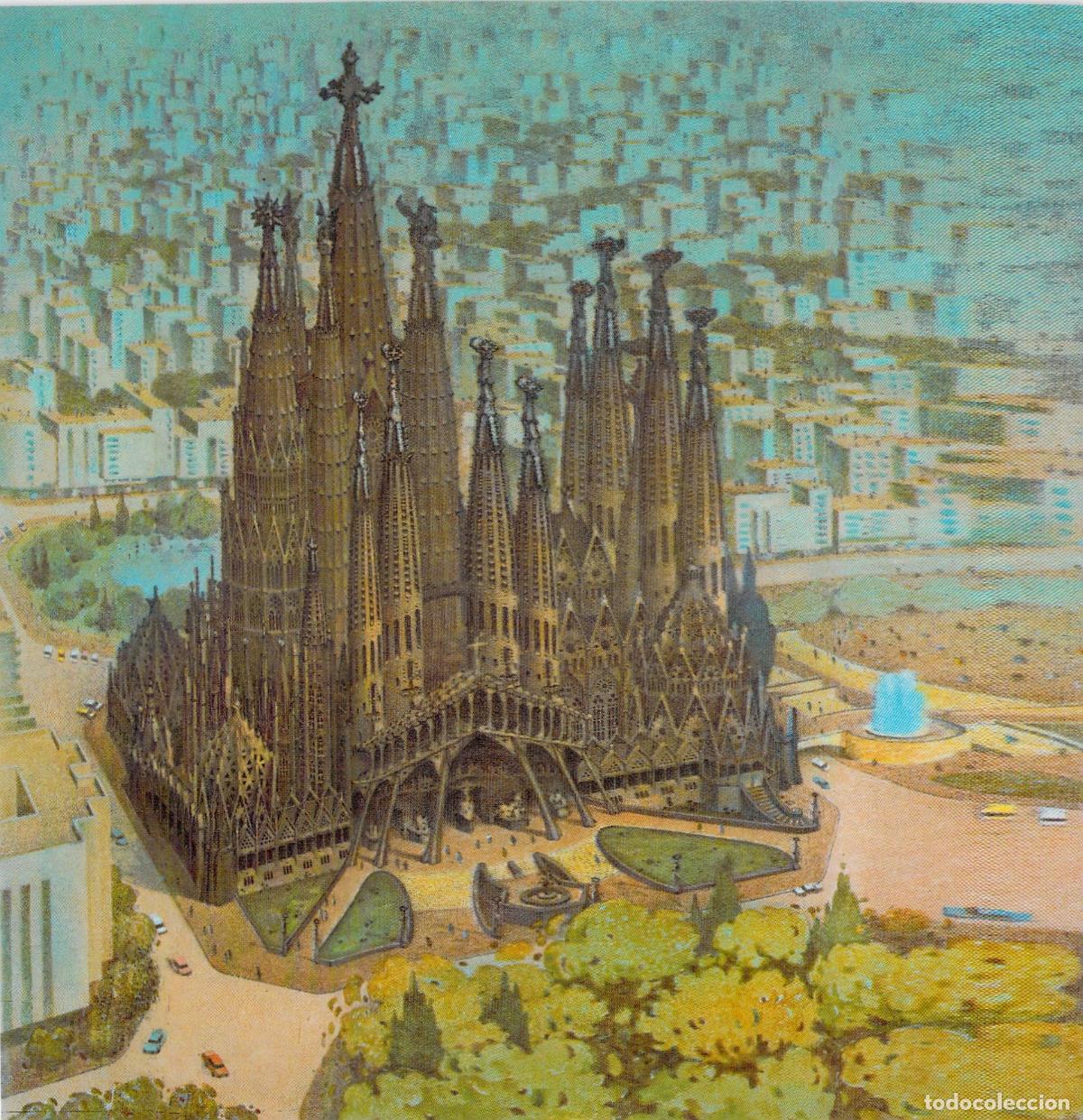 Postales: Postal de la Sagrada Familia de Barcelona de A. Cunchillos