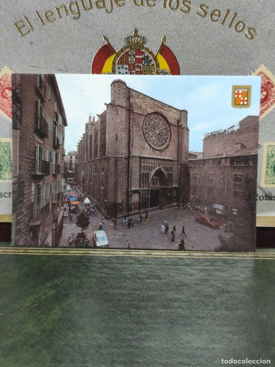 Postales: P5929 Postal Barcelona 470 Plaza del Pino e Iglesia de Santa Mar&iacute;a del Pino .Cial Escudo de oro