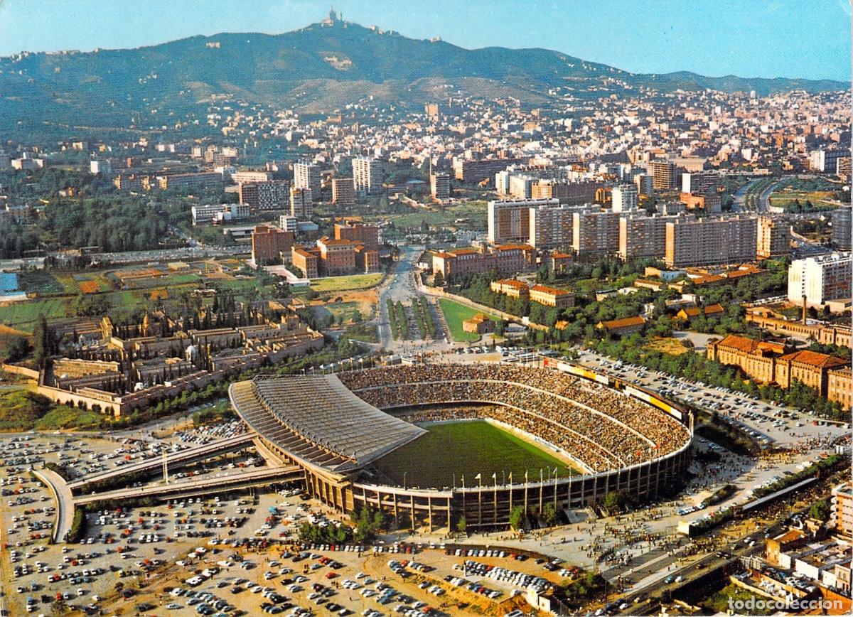 Postales: Postal de Vista A&eacute;rea del Estadio Camp Nou de Barcelona