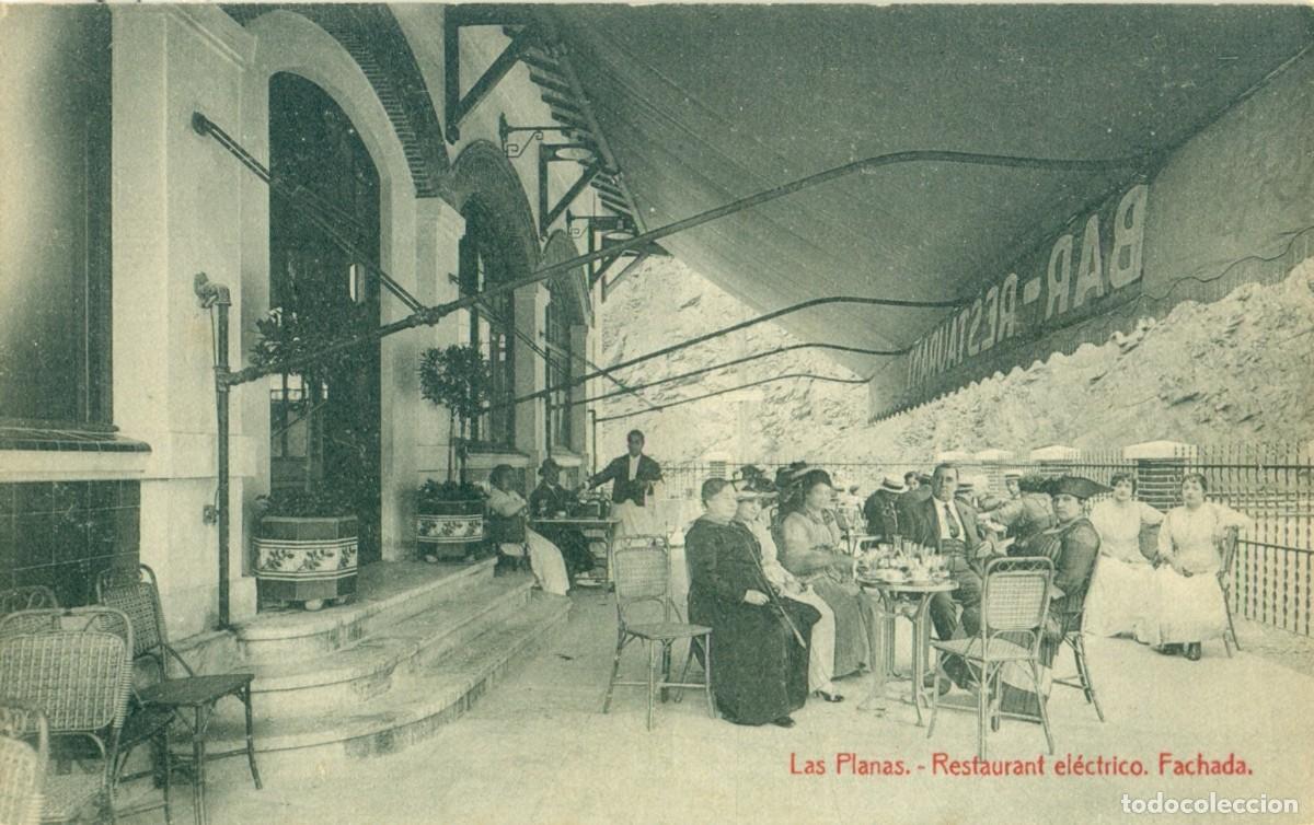 Postales: BARCELONA LAS PLANAS. RESTAURANT EL&Eacute;CTRICO FACHADA. HACIA 1910