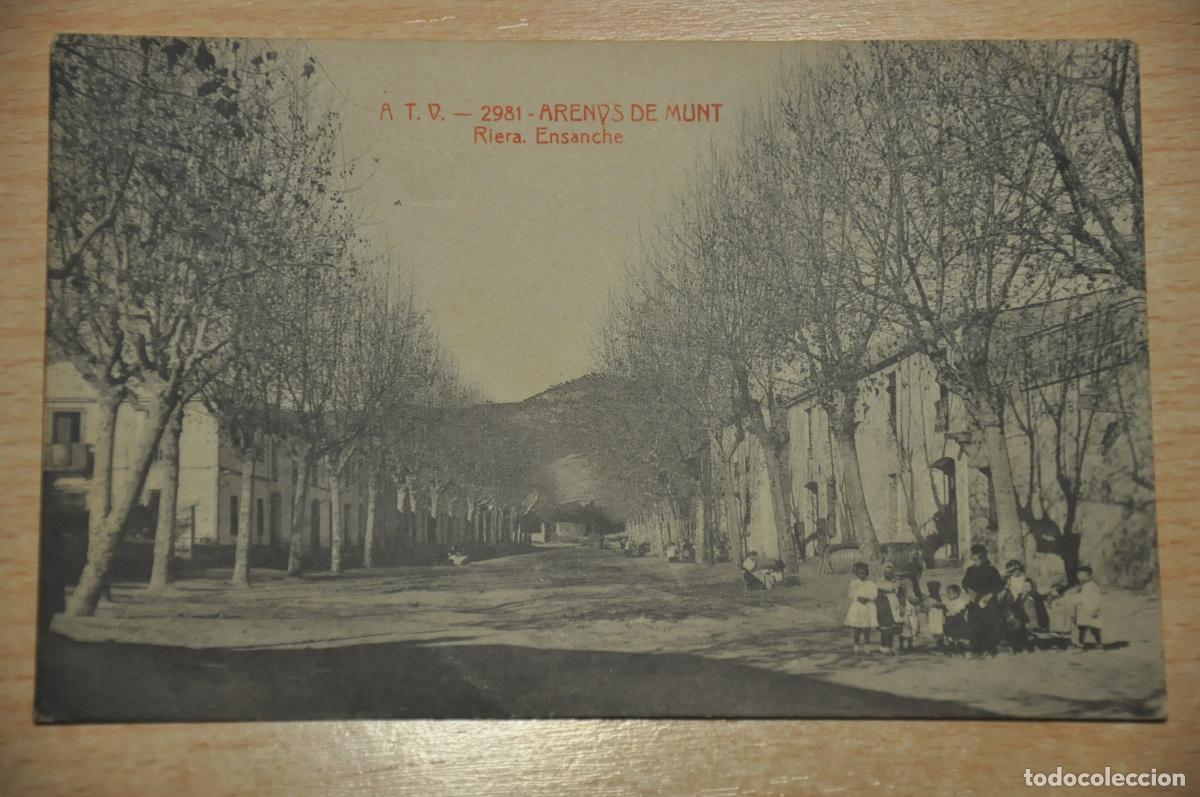 Postales: postal arenys de munt, riera ensanche, atv 2981