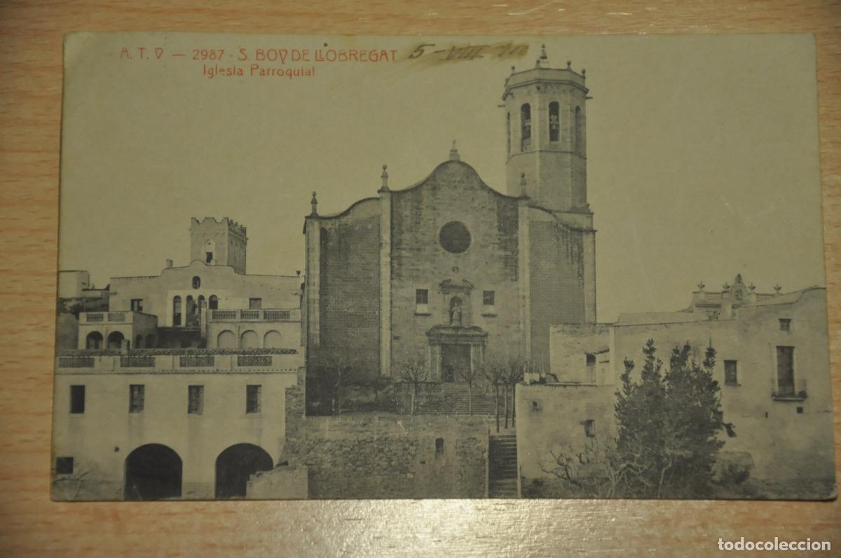 Postales: postal s.boy de llobregat, iglesia parroquial, atv 2987