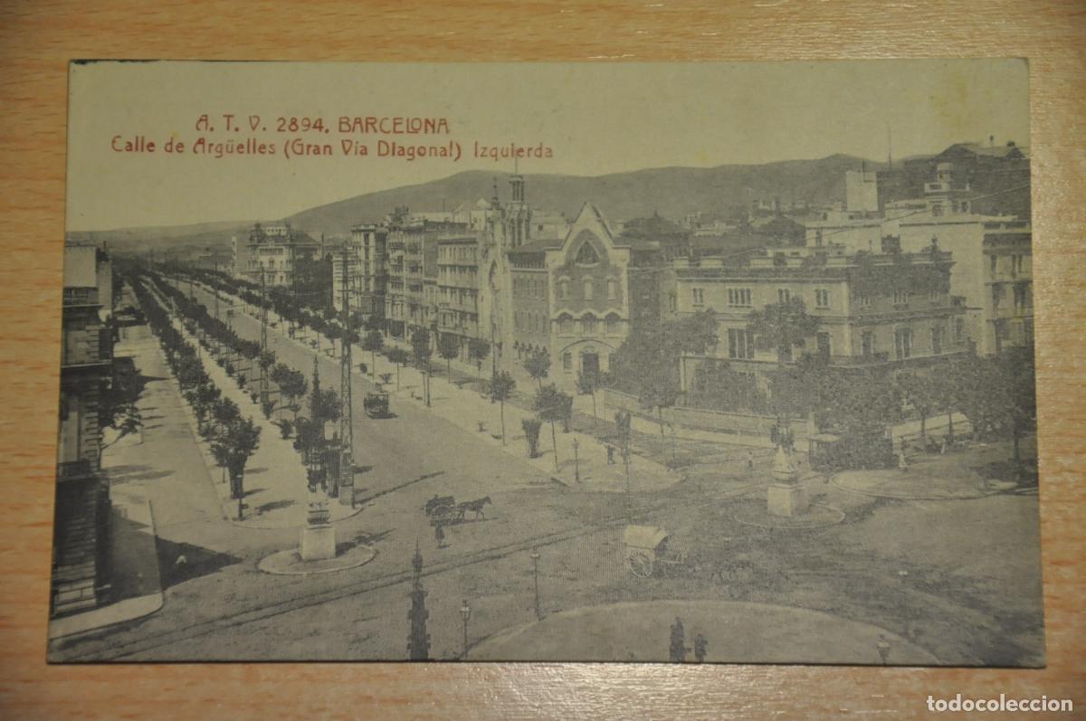 Postales: postal barcelona, calle de arguelles (gran via diagonal) izquierda, atv 2894