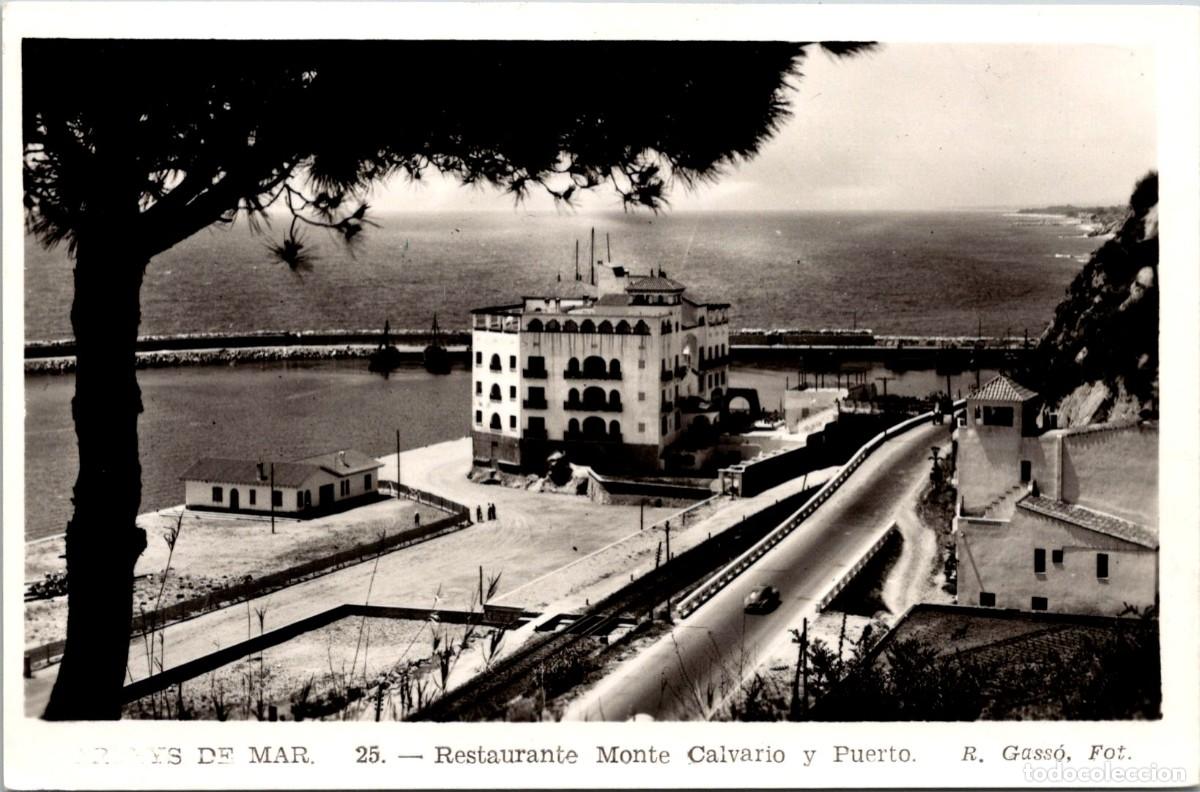Postales: Arenys de Mar - Restaurante Monte Calvario y Puerto - Gass&oacute; 25 - 139x91mm