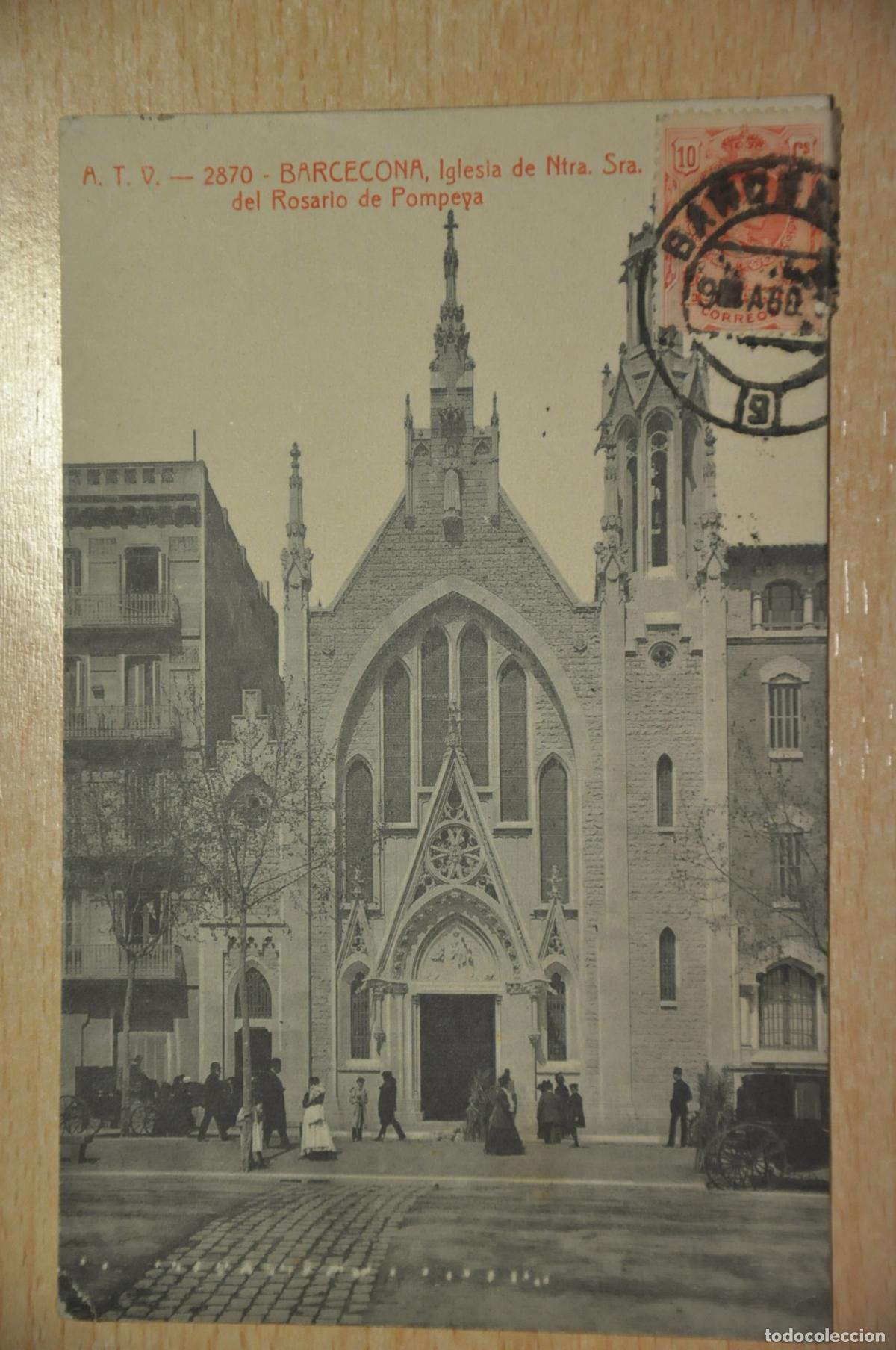 Postales: postal barcelona, iglesia de ntra. sra. del rosario de pompeya, atv 2870