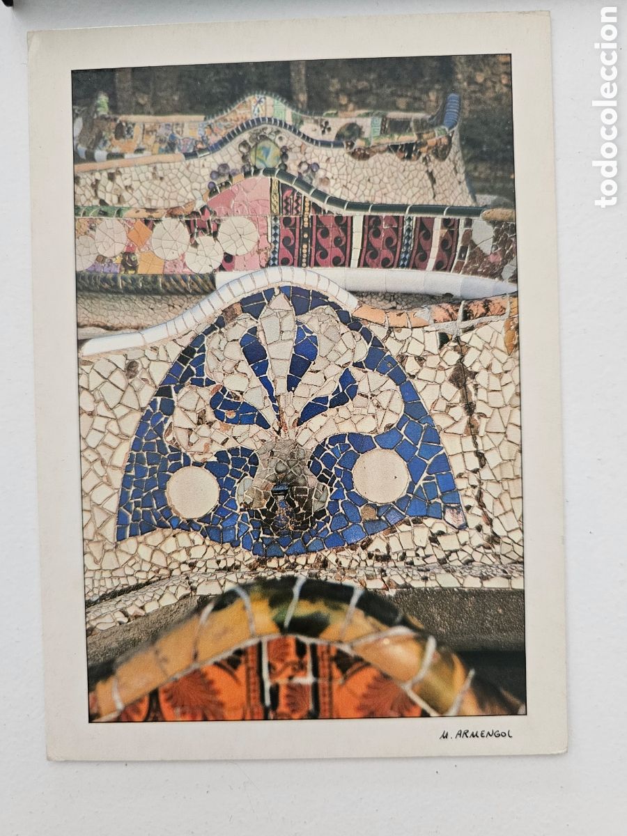 Cartes Postales: Postal de Barcelona Bancos A. GAUDI, Tretzevents 1987 Barcelona 92 Olimpiadas Foto Manel Armengol