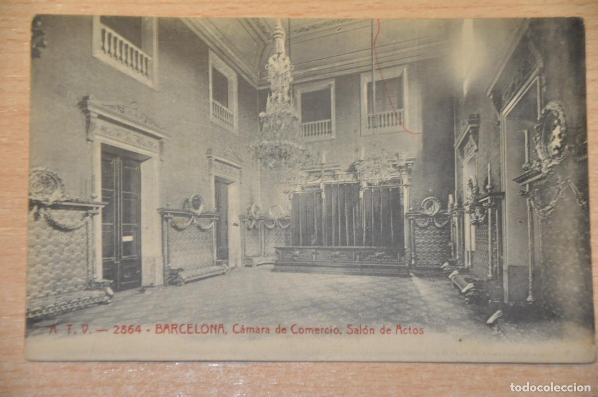 Cartoline: postal barcelona, camara de comercio, salon de actos, atv 2864