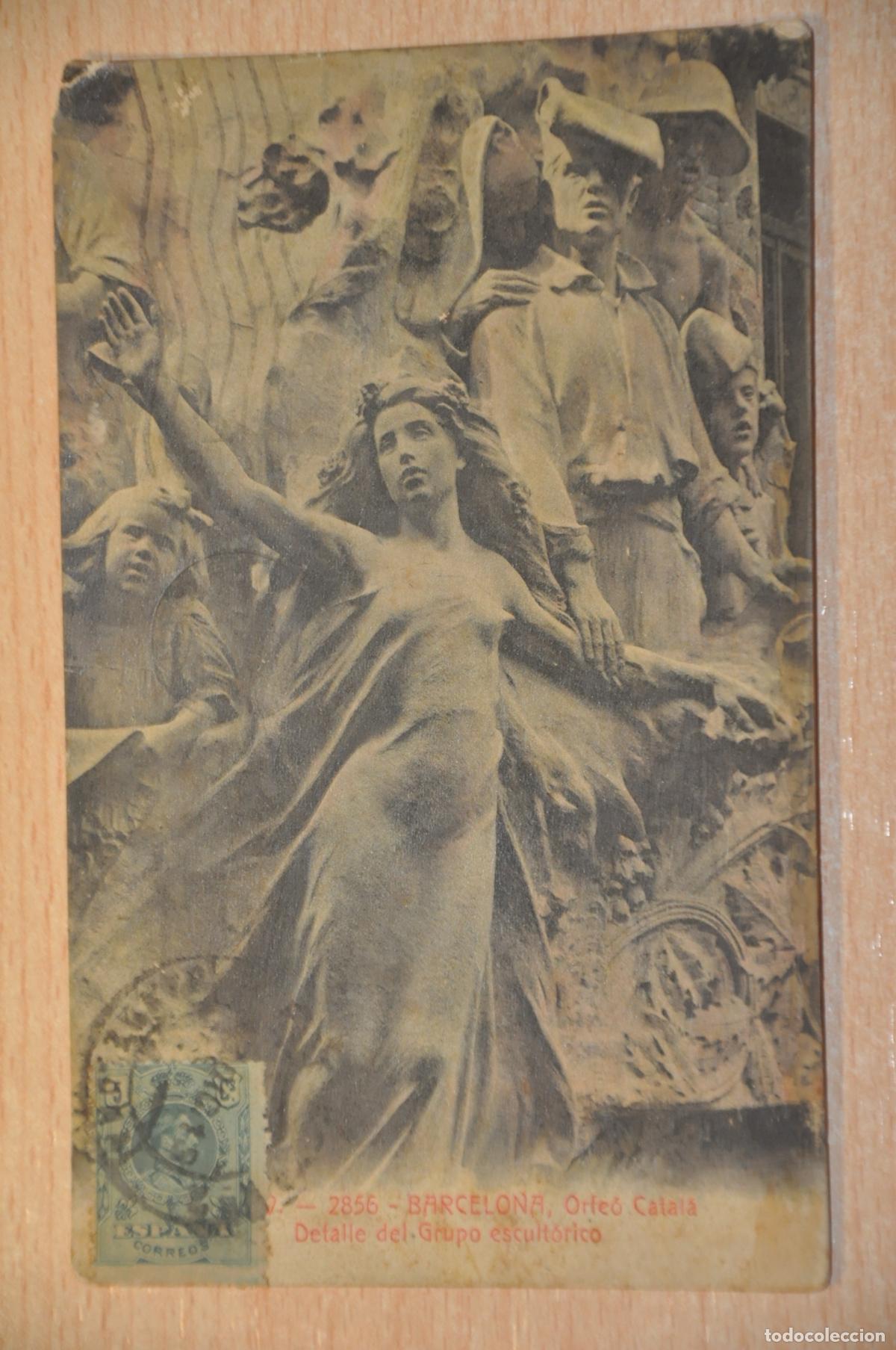 Cartes Postales: postal barcelona, orfeo catala, detalle del grupo escultorico, atv 2856