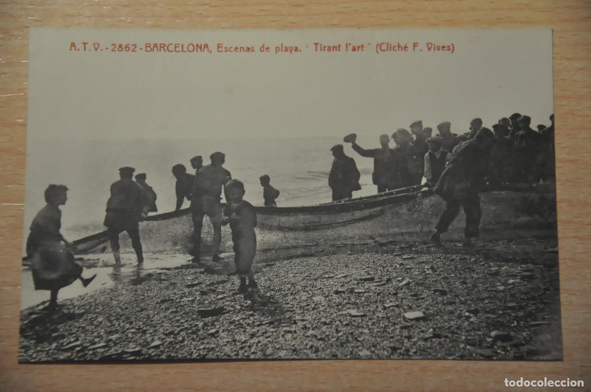 Cartes Postales: postal barcelona, escenas de playa, tirant l&acute;art, atv 2862