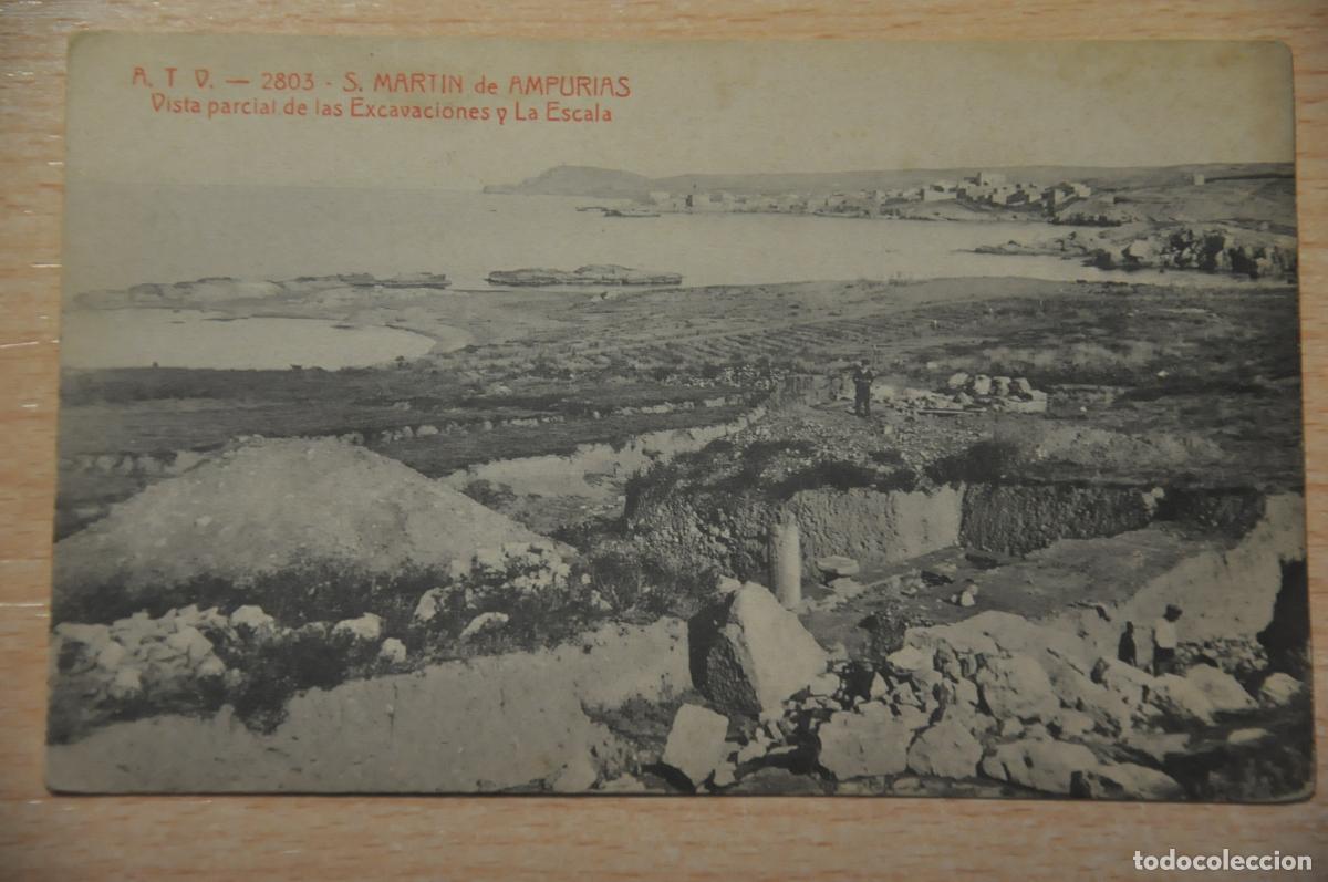 Cartes Postales: postal s.martin de ampurias, vista parcial de las excavaciones y la escala, atv 2803