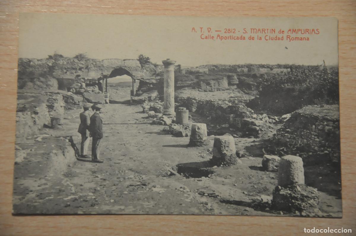 Cartes Postales: postal s.martin de ampurias, calle aporticada de la ciudad romana, atv 2812