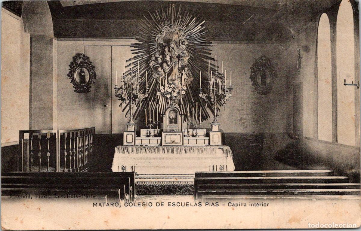 Postales: Matar&oacute; - Colegio de Escuelas P&iacute;as - Capilla interior - J. David Phot. - 138x89mm - In&eacute;dita en Todoco