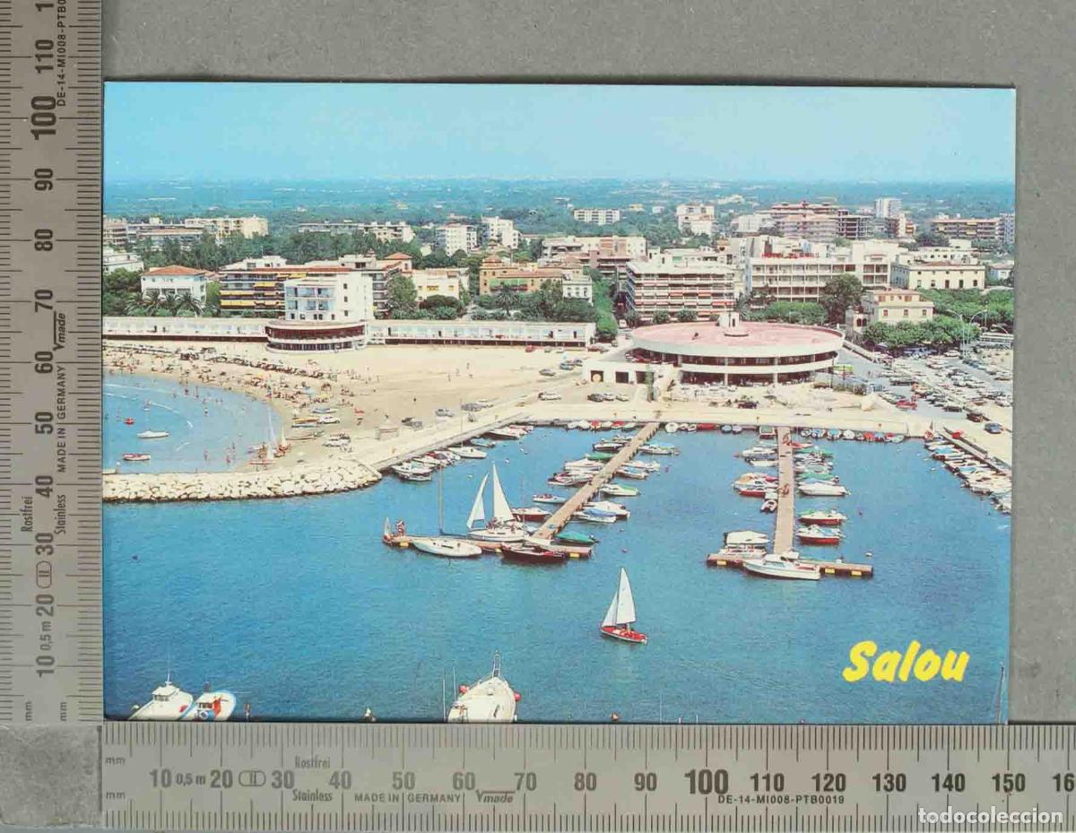 Postkarten: POSTAL. Salou - Vista panor&aacute;mica a&eacute;rea del puerto deportivo y playa
