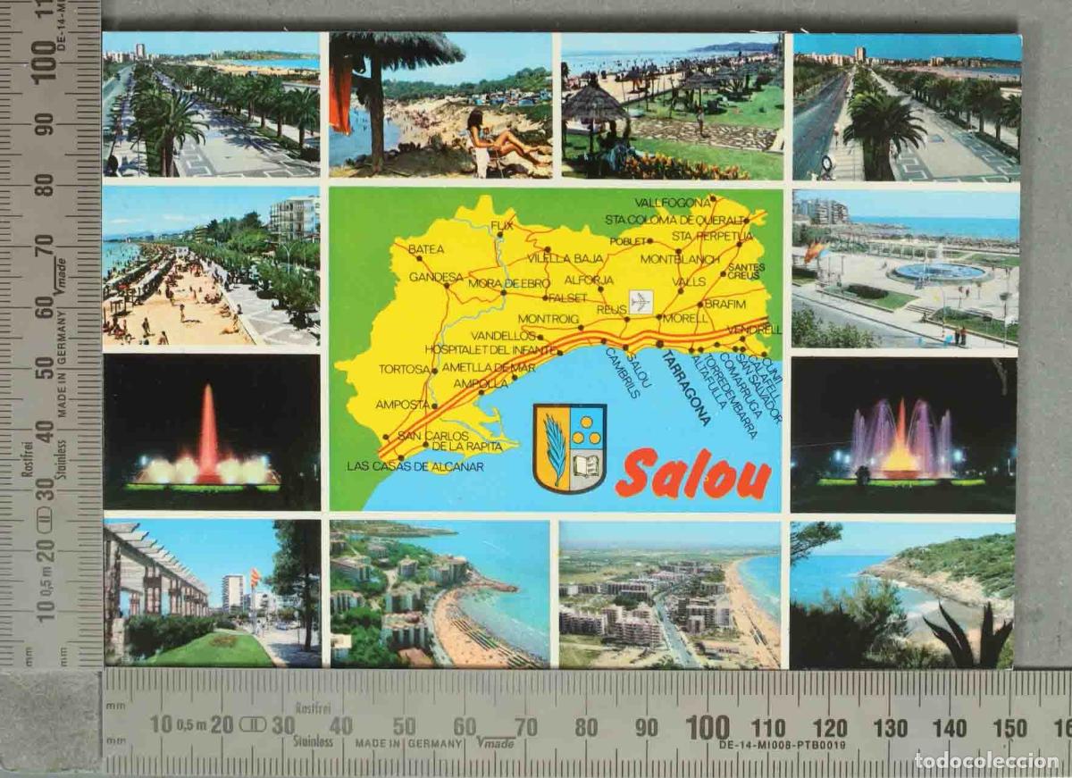 Cartes Postales: POSTAL. Salou - Costa Dorada - Tarragona - Mapa y vistas - Escudo