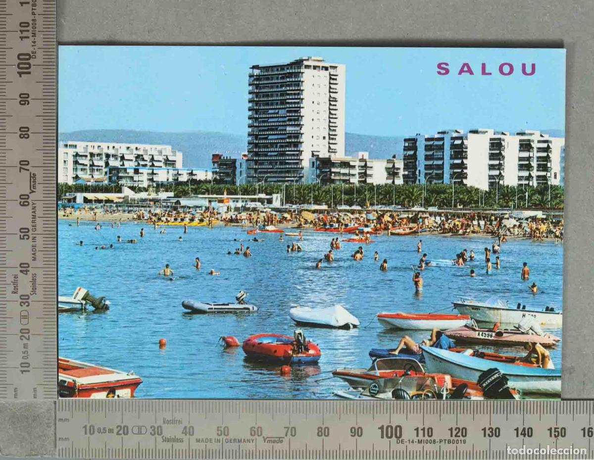 Postales: POSTAL. Salou - Playa y barcos