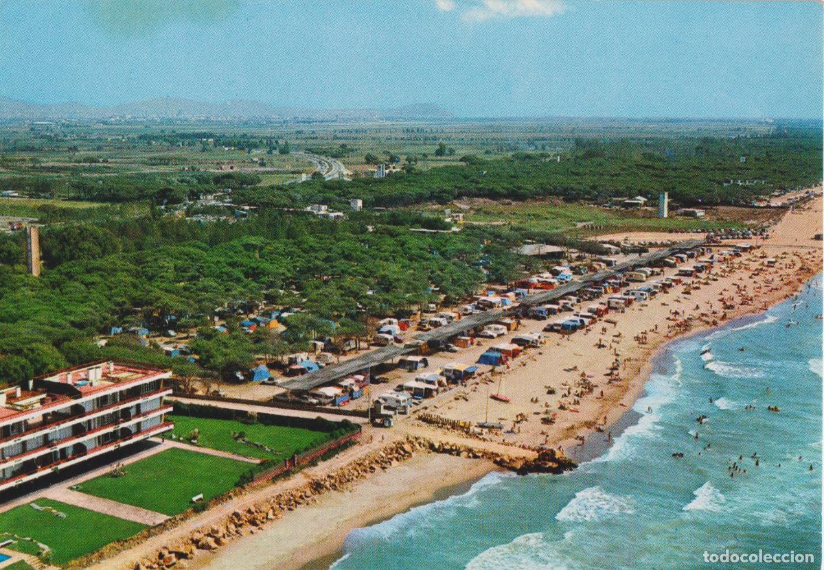 Postales: CASTELLDEFELS (BARCELONA) PLAYA Y CAMPINGS &ndash; V.C.DIST. T.A.F. - ESCRITA