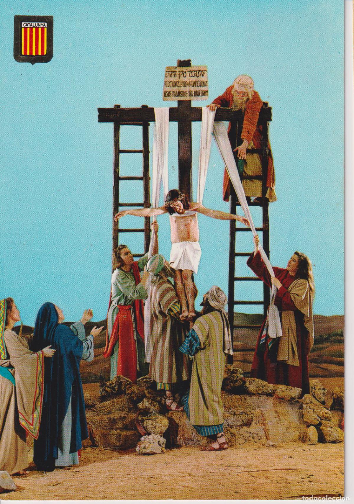 Postales: CATALUNYA MISTICA, LA PASSI&Oacute; D'OLESA DE MONTSERRAT, EL DEVALLAMENT DE LA CREU &ndash; SOBERANAS 1159 &ndash; ESC
