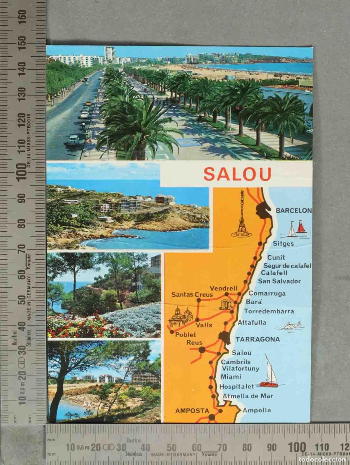 Postales: POSTAL. Salou - Costa Dorada - Tarjeta Postal Multivista con Mapa