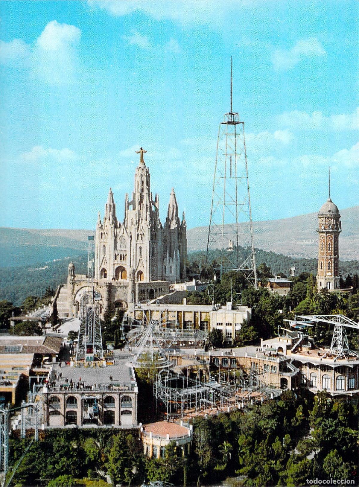 Postales: Postal de Barcelona: Vista A&eacute;rea desde Helic&oacute;ptero del Tibidabo