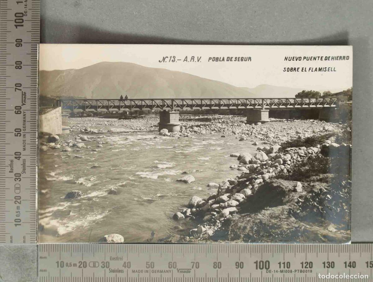 Postales: POSTAL FOTOGRAFICA. Pobla de Segur - Nuevo puente de hierro sobre el Flamisell