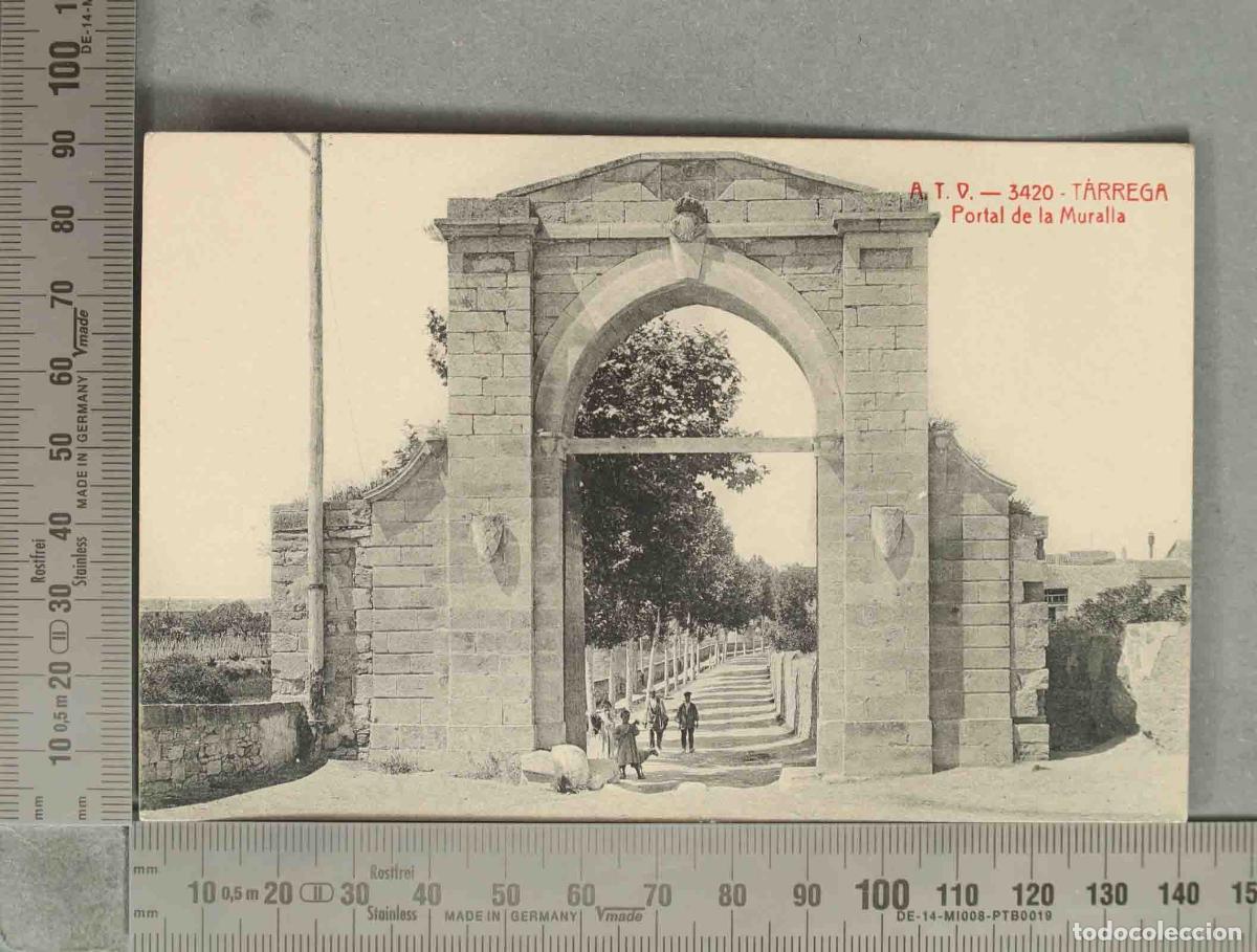 Postales: POSTAL. T&agrave;rrega - Portal de la Muralla - A. T. V.