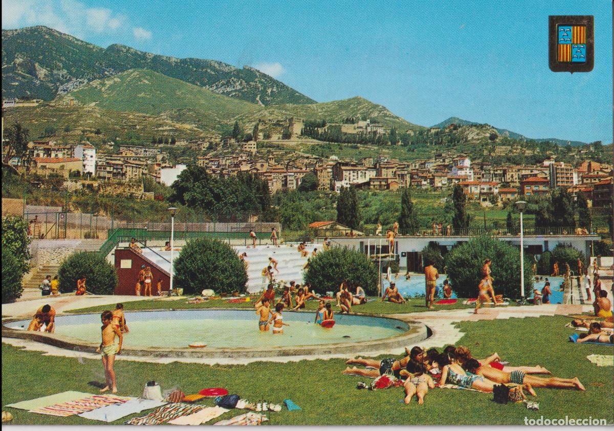Postales: BERGA (BARCELONA) VISTA GENERAL Y PISCINA &ndash; ESCUDO DE ORO N&ordm;1 &ndash; CIRCULADA