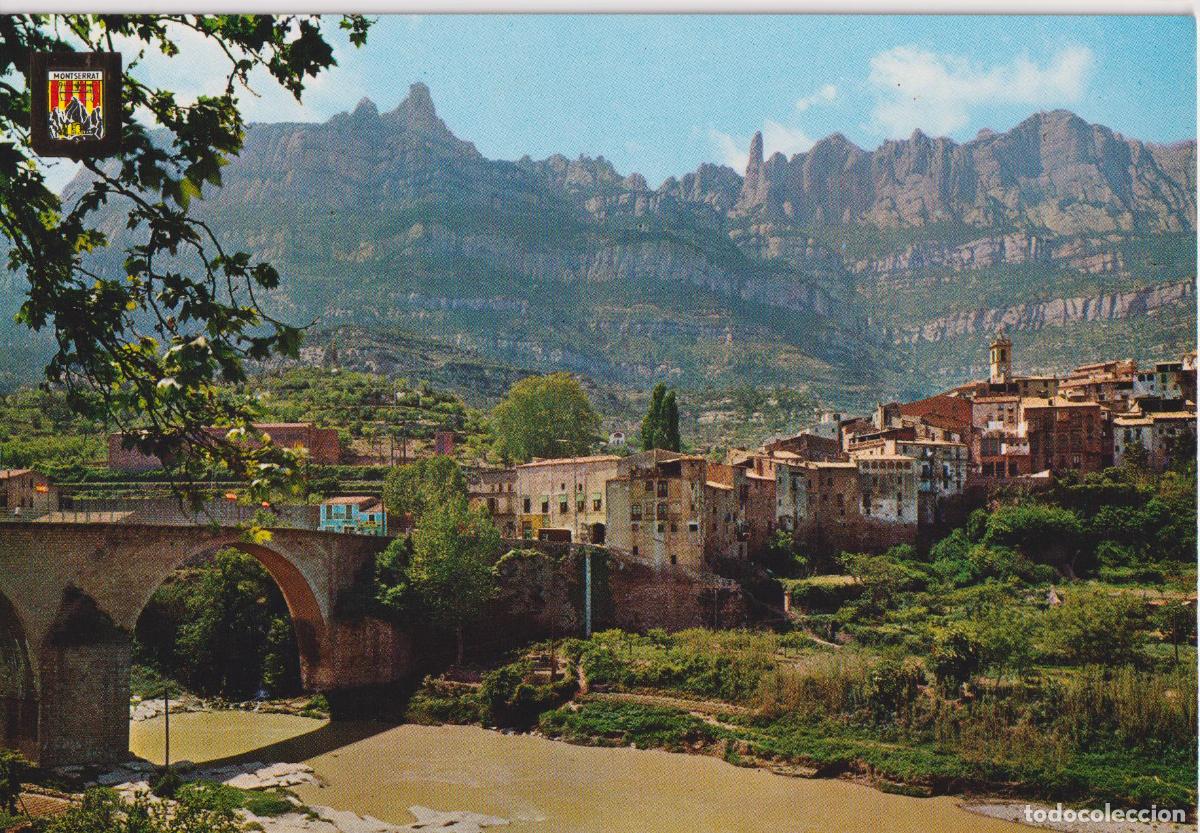 Postales: MONISTROL DE MONTSERRAT, VISTA PARCIAL, AL FONDO MONTSERRAT &ndash; ESCUDO DE ORO N&ordm;1509 &ndash; S/C