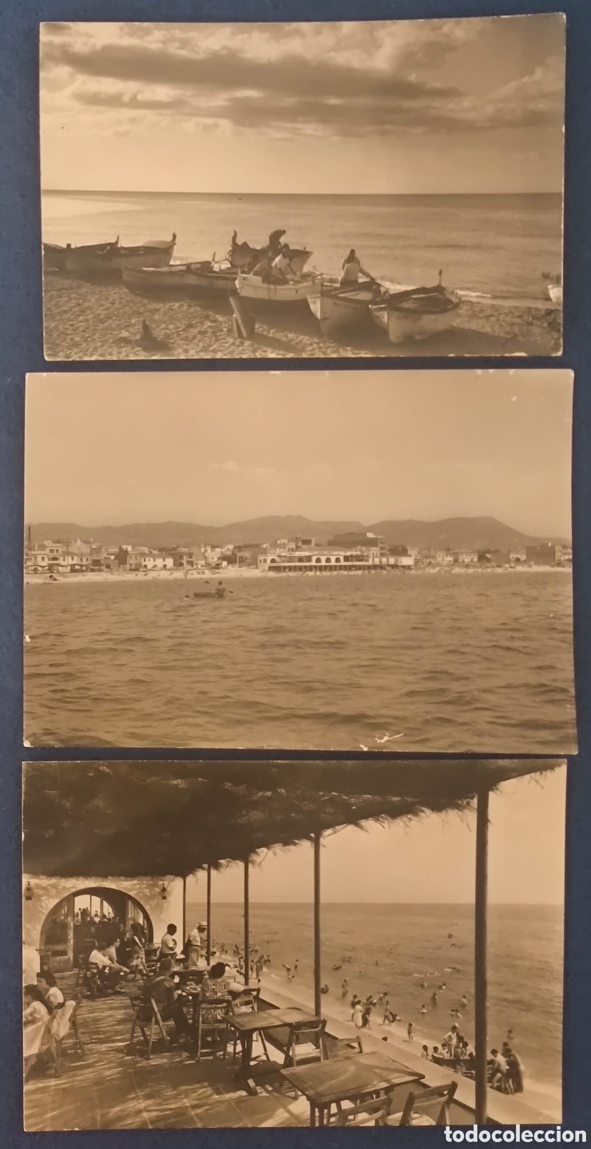 Postales: PREMI&Agrave; DE MAR POSTAL FOTOGRAF&Iacute;CA LOTE 3 MARESME BARCELONA C. 1955