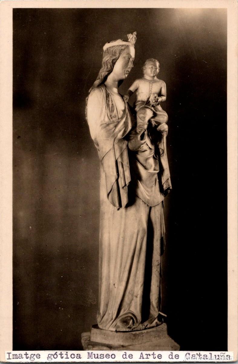 Postales: Sallent de Sanahuja - Imagen g&oacute;tica de la Virgen con el Nilo - Museo de Arte de Catalu&ntilde;a - Zerkowitz