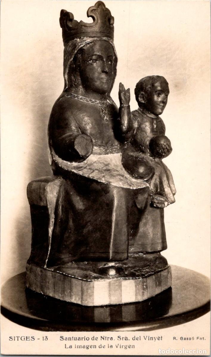 Postales: Sitges - Santuario de Ntra. Sra. del Vinyet - La Imagen de la Virgen - Gass&oacute; 13 - 1437x81mm
