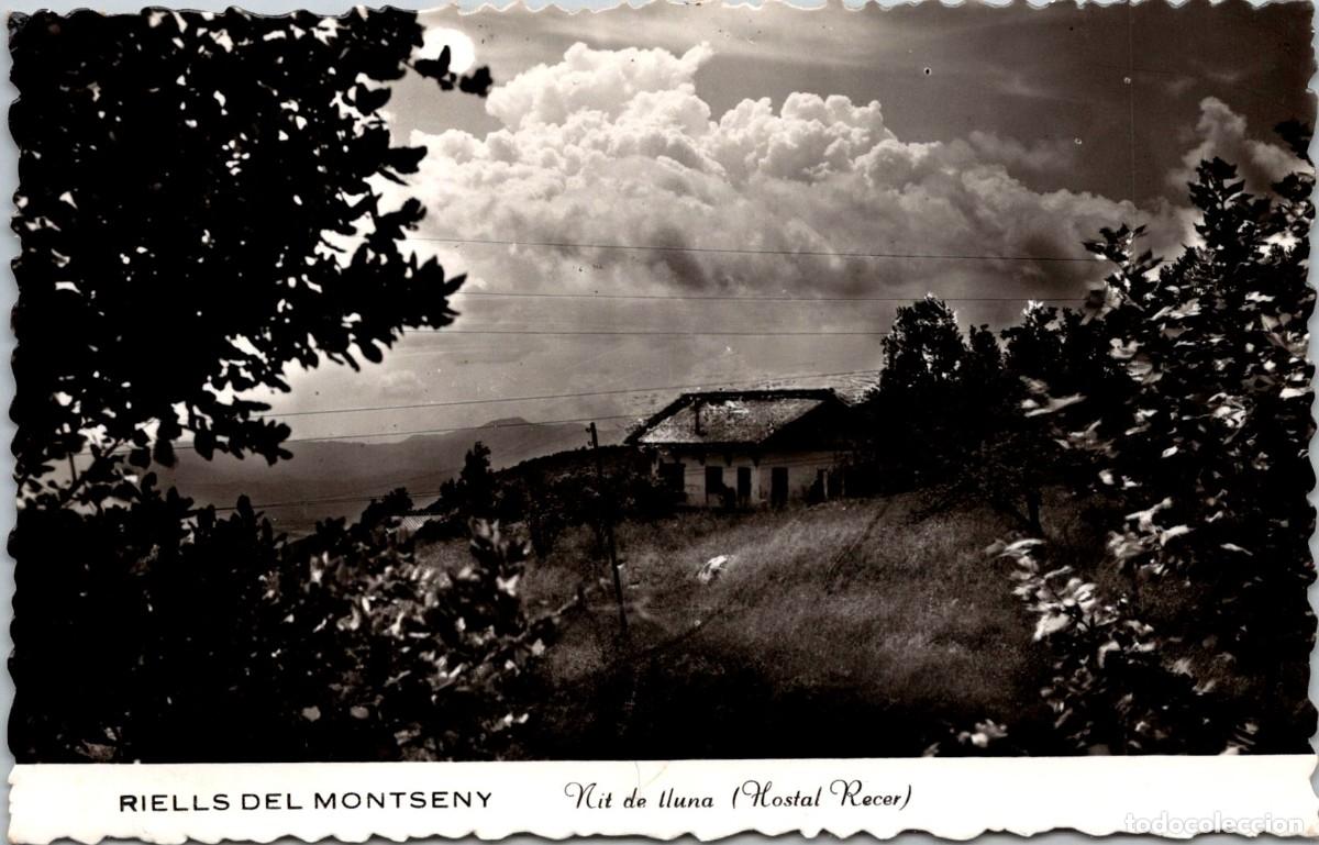 Postales: Riells del Montseny - Nit de lluna - Hostal Recer - Sin datos - 141x91mm