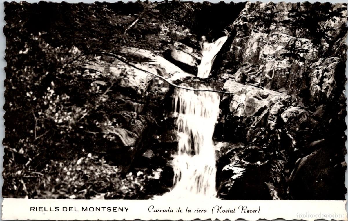 Postales: Riells del Montseny - Cascada de la riera - Hostal Recer - Sin datos - 141x91mm