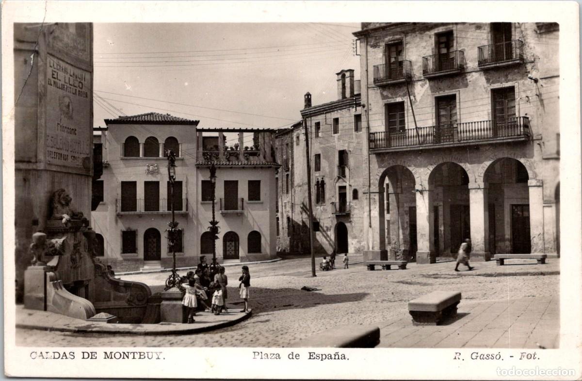 Postales: Caldas de Montbuy - Plaza de Espa&ntilde;a - Gass&oacute; - 140x91mm