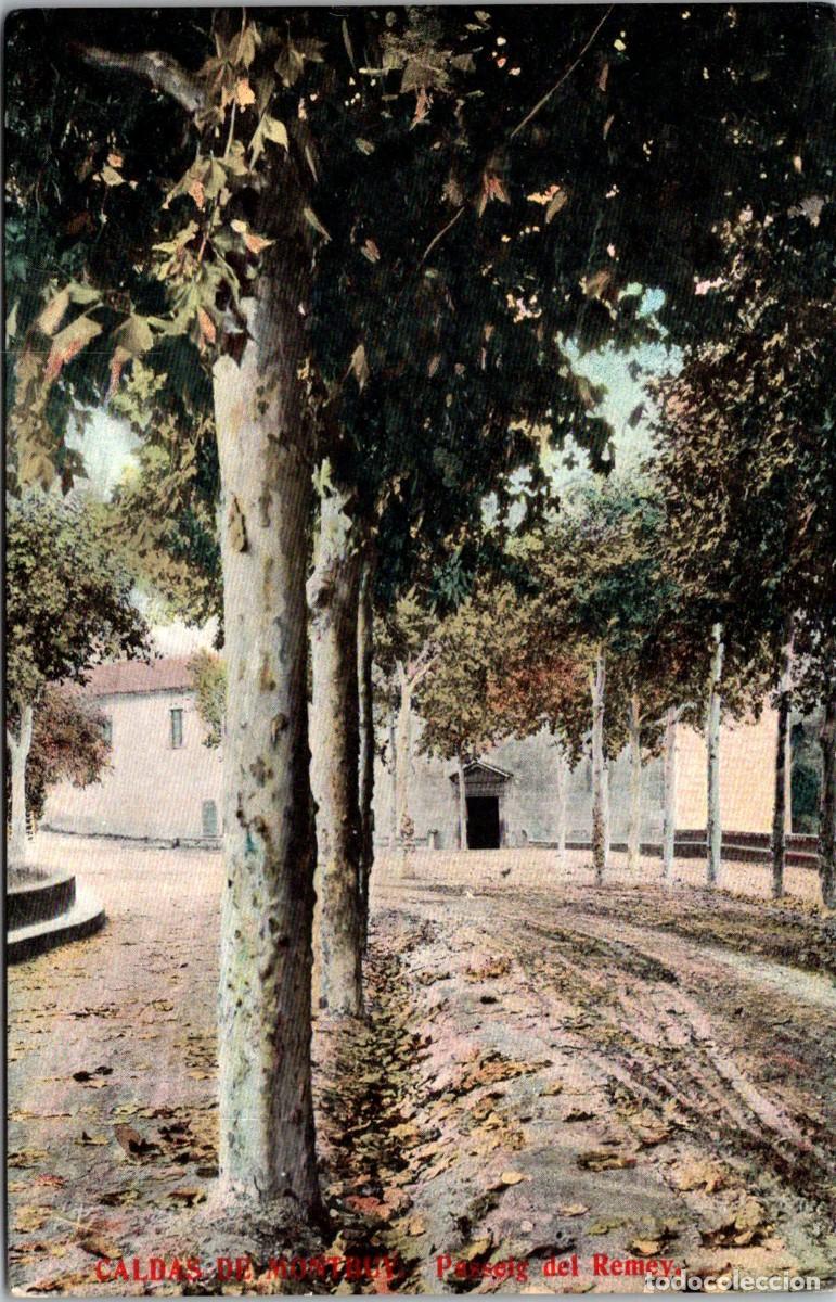 Cartes Postales: Caldas de Montbuy - Passeig del Remey - M. Dur&aacute;n - Coloreada - 140x90mm