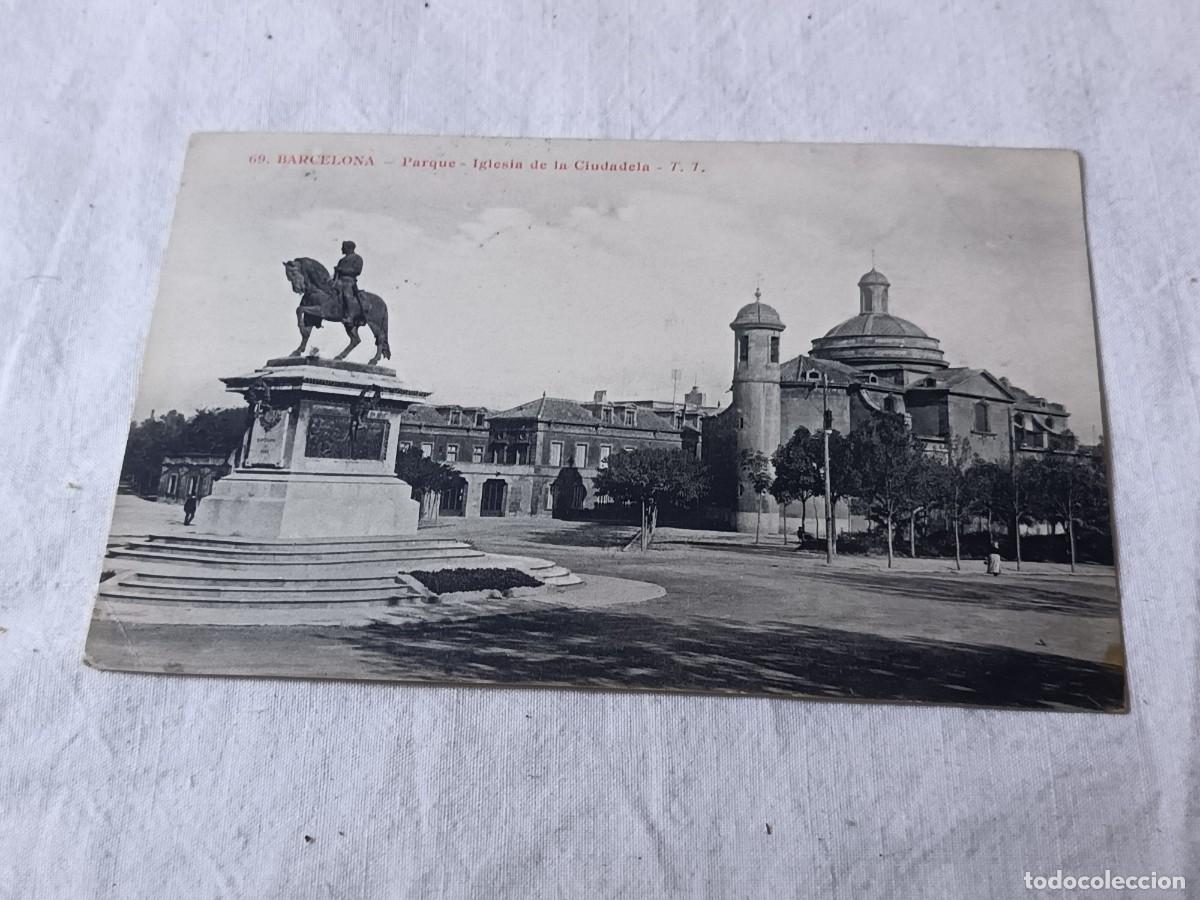 Postales: Antigua postal de Barcelona, Parque, Iglesia de la Ciudadela, Fototipia A Thirial y C&iacute;a