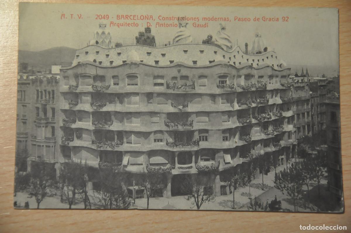 Postales: postal barcelona, construcciones modernas, paseo de gracia 92, antonio gaudi, atv 2049