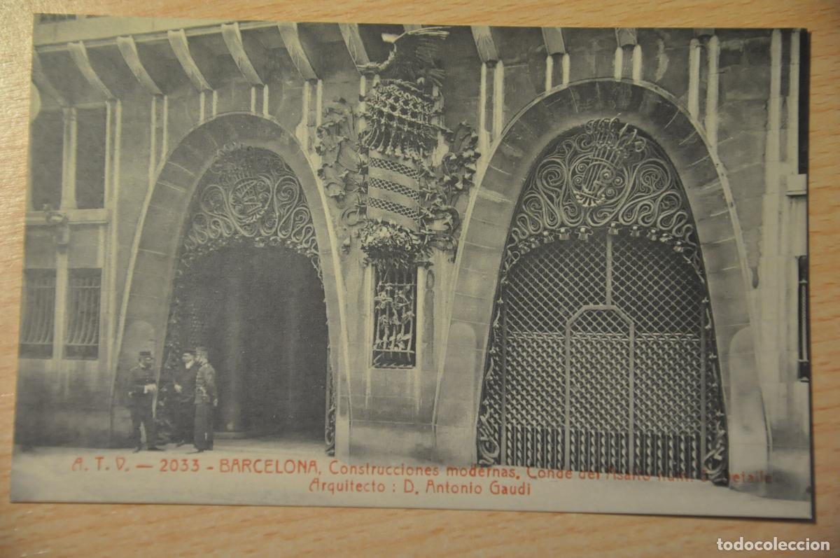 Postales: postal barcelona, construcciones modernas, conde del asalto n&ordm; 5, detalle, antoni gaudi, atv 2033