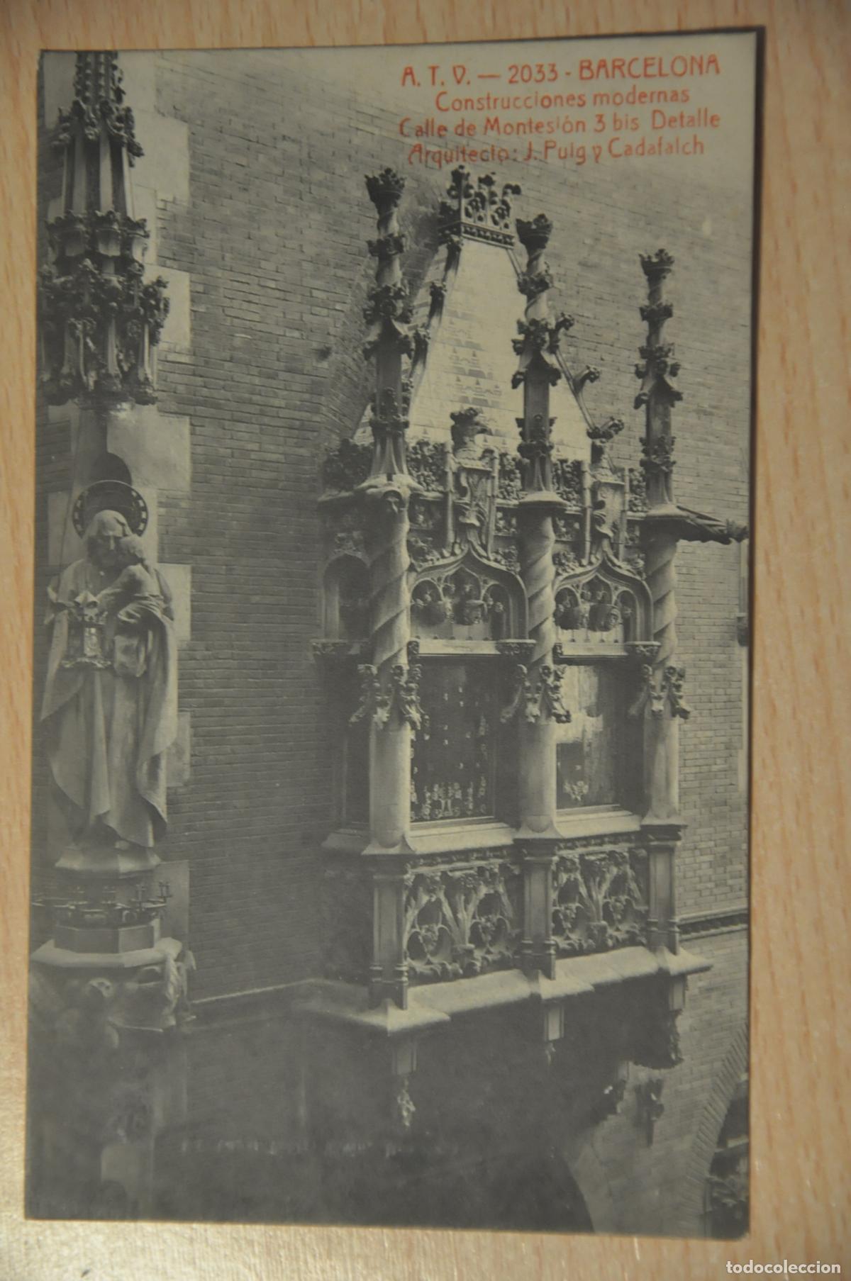 Postales: postal barcelona, construcciones modernas, calle montesion 3bis, detalle, puig y cadafalch atv 2033
