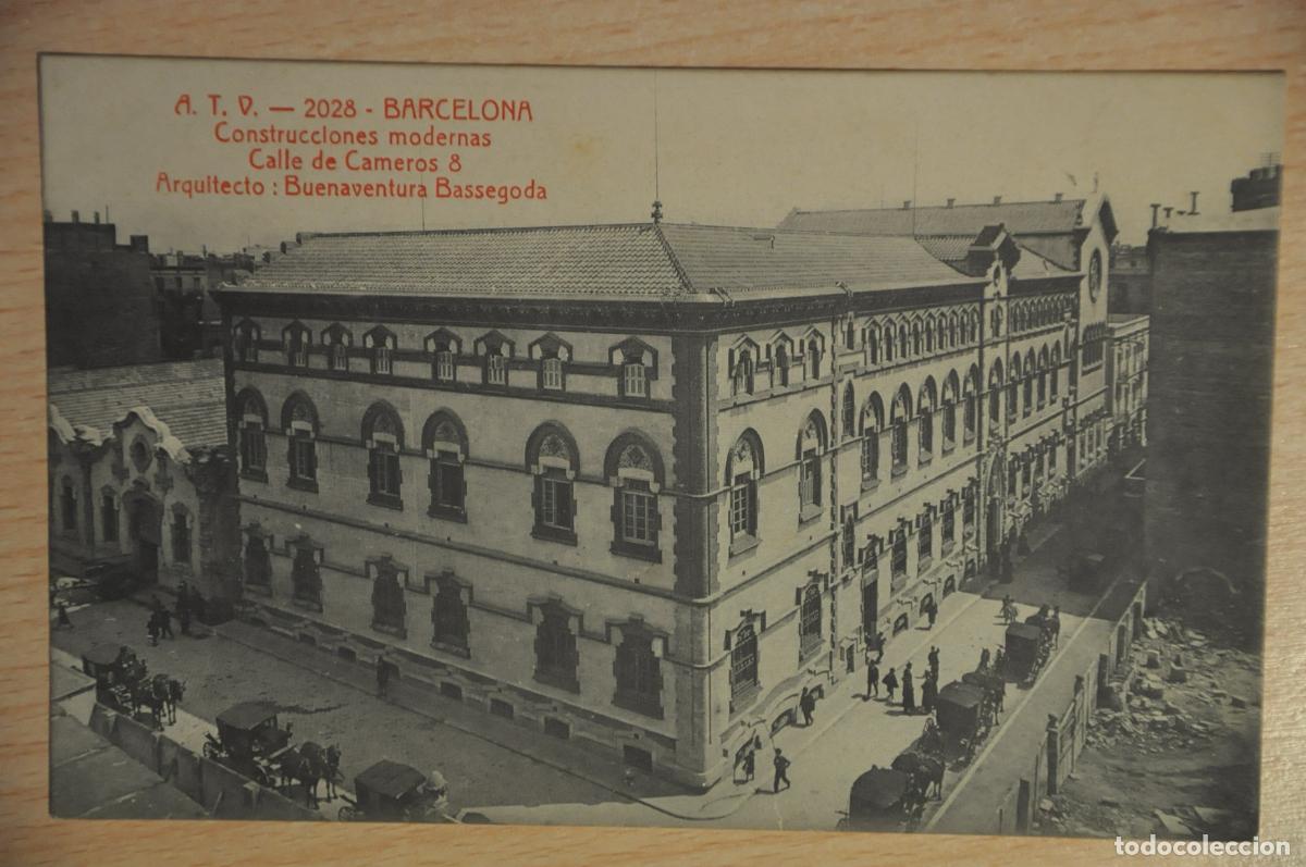 Postales: postal barcelona, construcciones modernas, calle cameros 8, buenaventura bassegoda, atv 2028