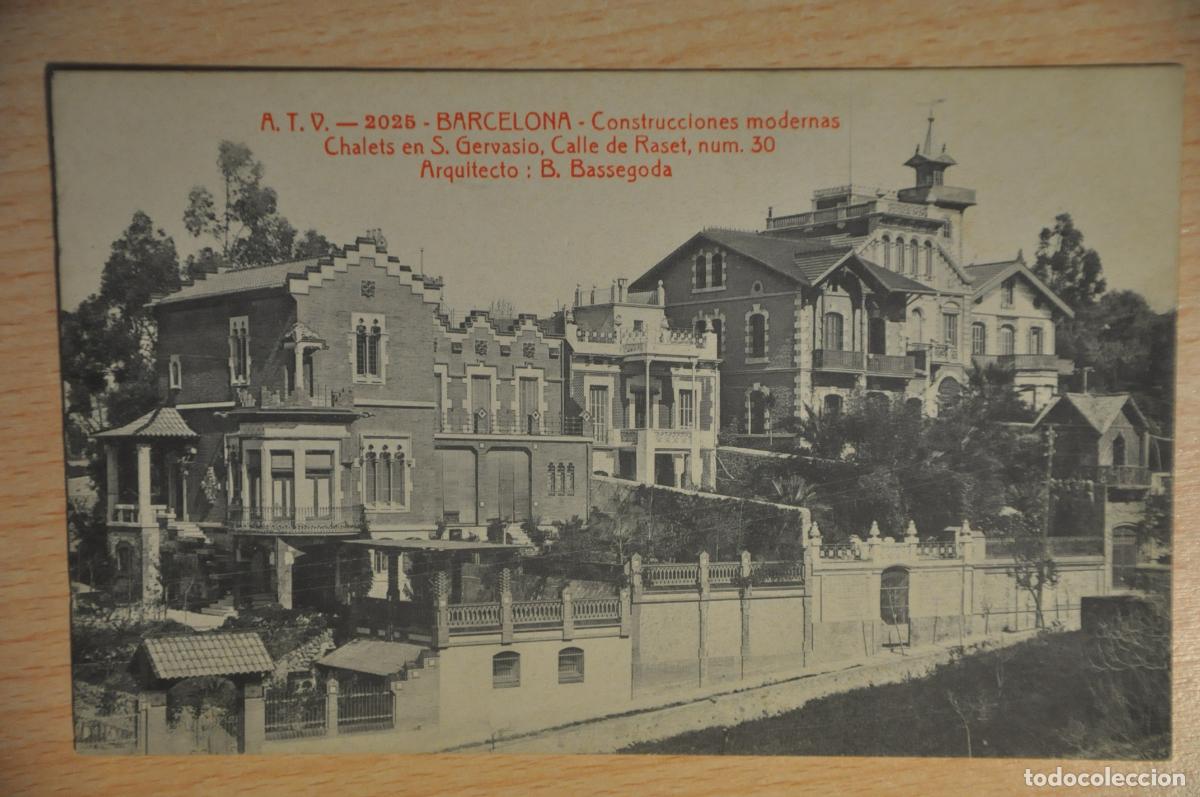 Postales: postal barcelona, construcciones modernas, chaletes s.gervasio, calle raset 30, atv 2025