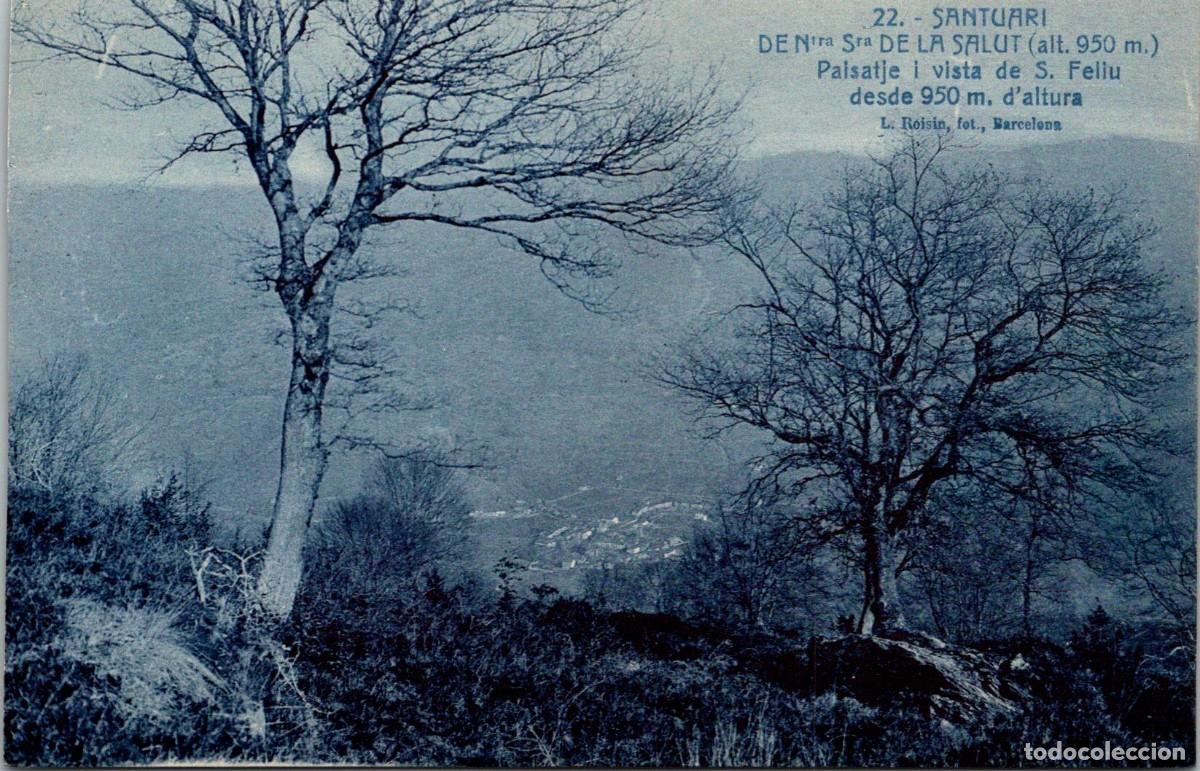 Postales: Santuari de Ntra. Sra. de la Salut - Paisatje i vista de S. Feliu - Roisin 22 - 138x91mm