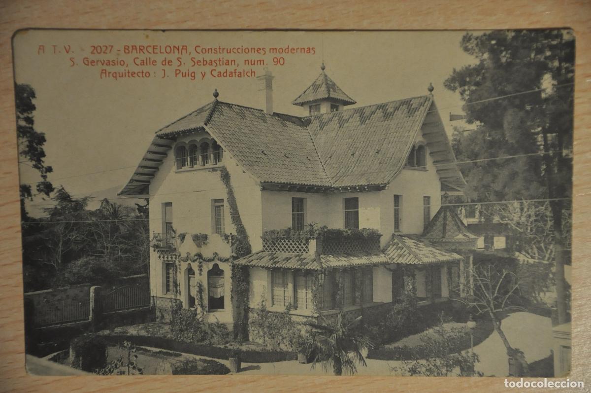 Postales: postal barcelona, construcciones modernas, s.gervasio, calle s.sebastian 90, atv 2027