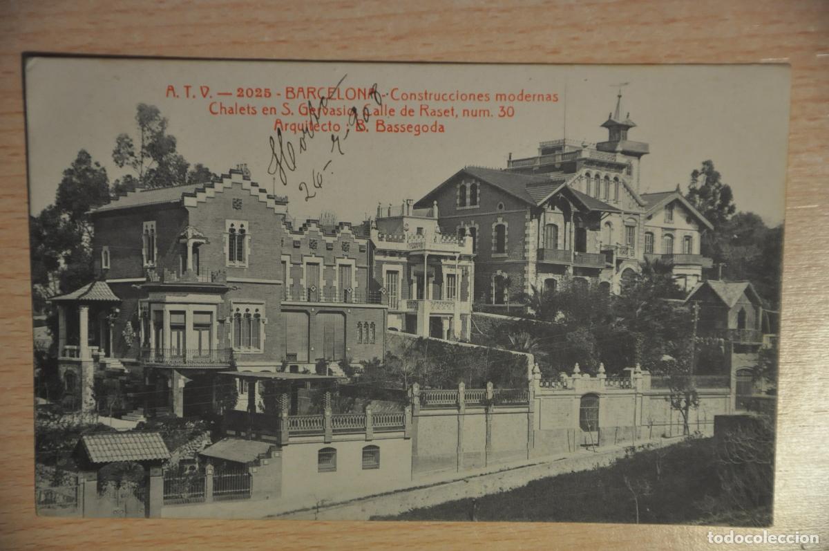 Postales: postal barcelona, construcciones modernas, chaletes s.gervasio, calle raset 30, atv 2025
